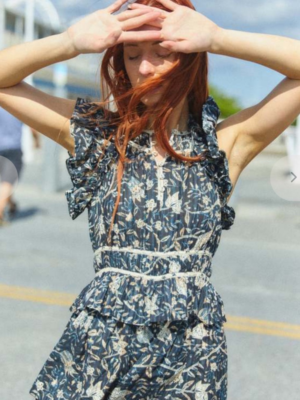 Ulla Johnson Endah Playsuit Rainforest Print Ruffle Size 2